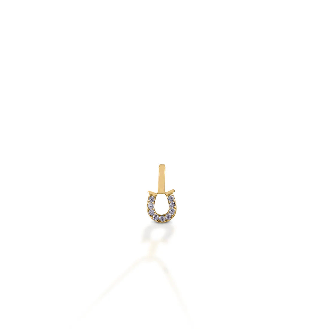 Kelly Herd clear horseshoe pendant 14k Yellow Gold