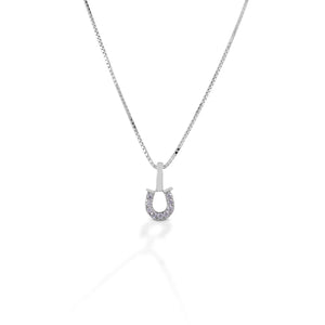 Kelly Herd clear horseshoe necklace- Sterling Silver