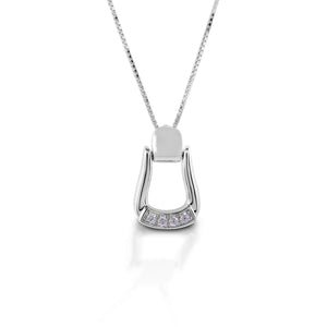 Kelly Herd small stone base oxbow stirrup necklace- Sterling Silver