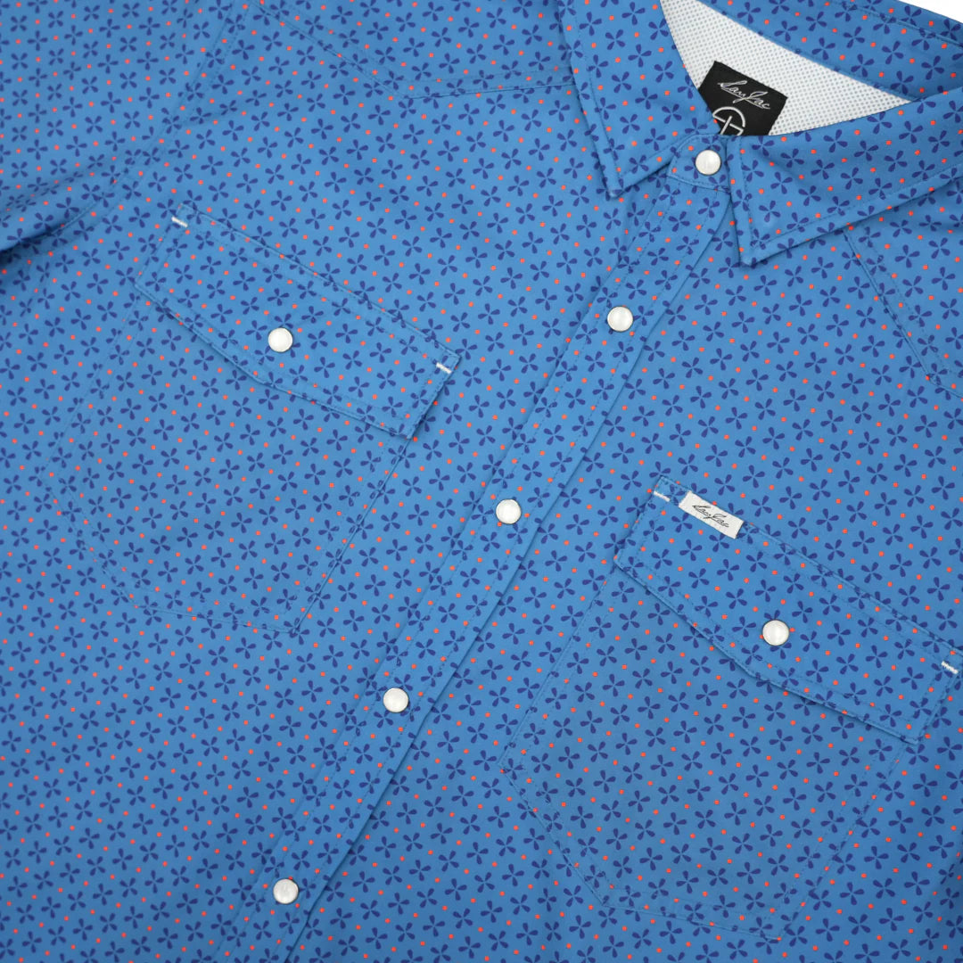 San Jac Men's Long Sleeve Blue Daisy