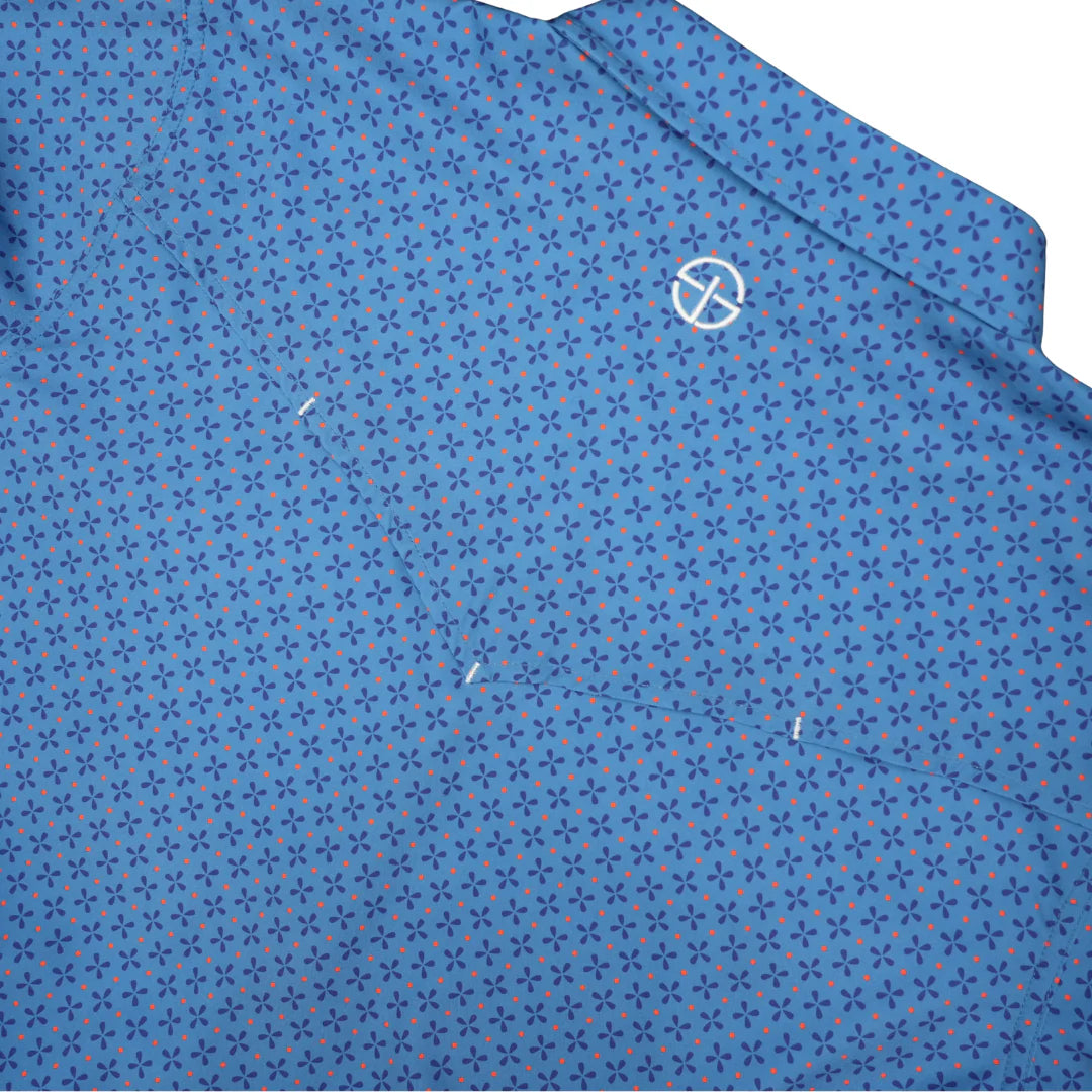 San Jac Men's Long Sleeve Blue Daisy