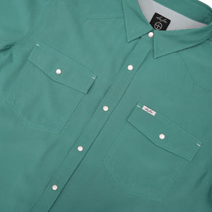 San Jac Men's Long Sleeve Teal Pearl Snap Shirt