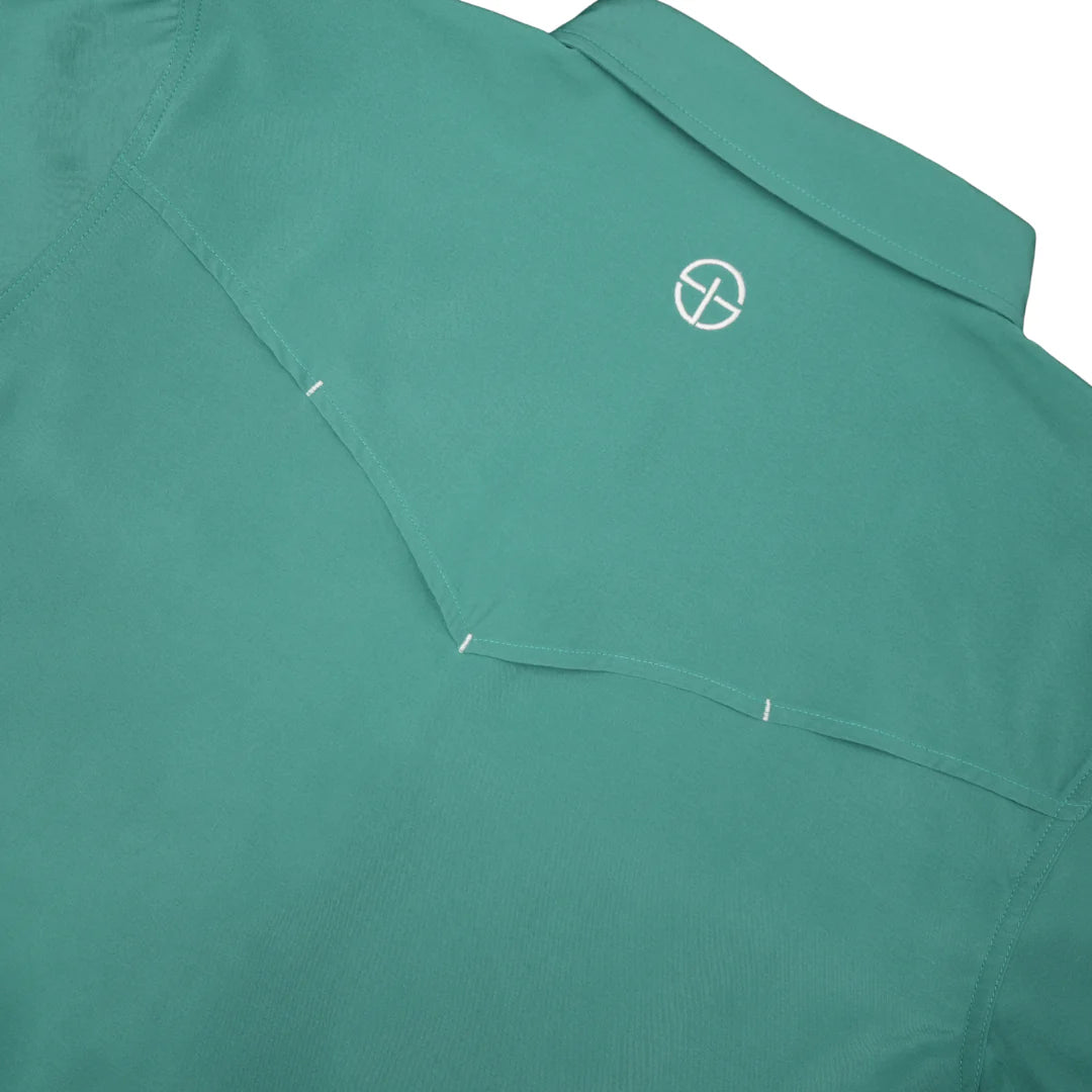 San Jac Men's Long Sleeve Teal Pearl Snap Shirt