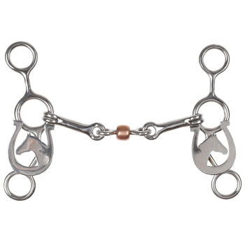 Showman Horseshoe Haven Stainless Steel JR Cowhorse Bit