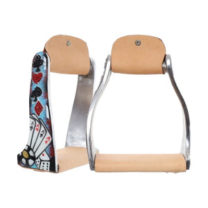 178873-Showman Electric Aces Twisted Angled Aluminum Stirrups
