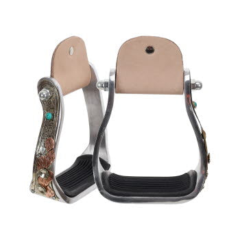 202994-Showman Copper Saguaro Aluminum Stirrup