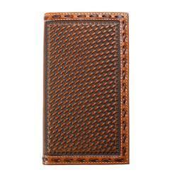 Basket weave Buckstitch Trifold Men's Rodeo Wallet