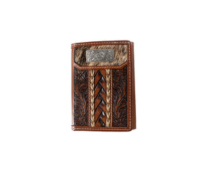 Horse Hair Braided Tri Fold Wallet