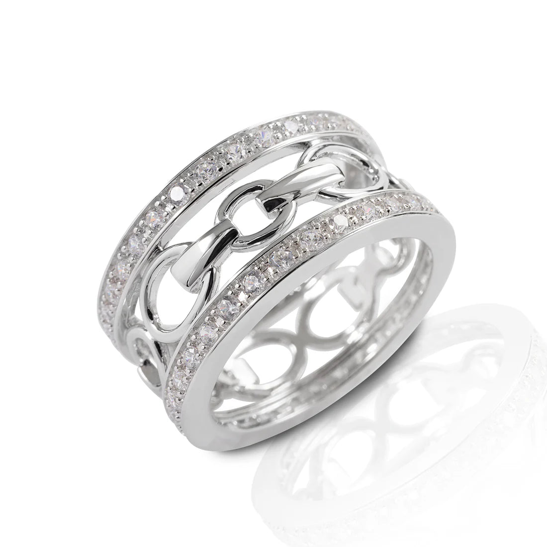 Kelly Herd wide band bit ring- Sterling Silver