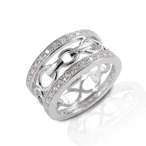 Kelly Herd wide band bit ring- Sterling Silver
