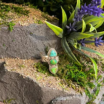 Handmade Sterling Silver 3 Stone Adjustable Ring