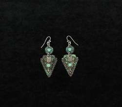 Turquoise Arrowhead Dangle Earrings