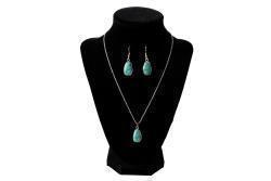 Turquoise Stone Earring and Necklace Set