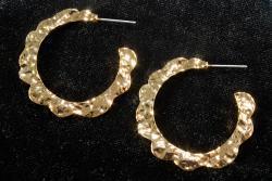 Gold Hammered Hoop Earrings