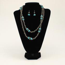 Double Strand Silver & Turquoise Set