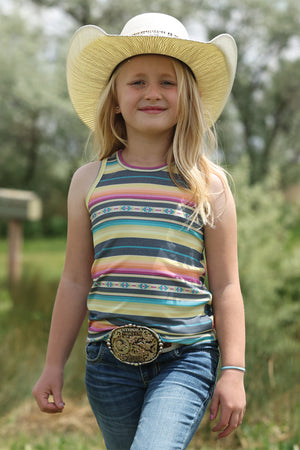 Girls Striped Multi Color Tank-7003