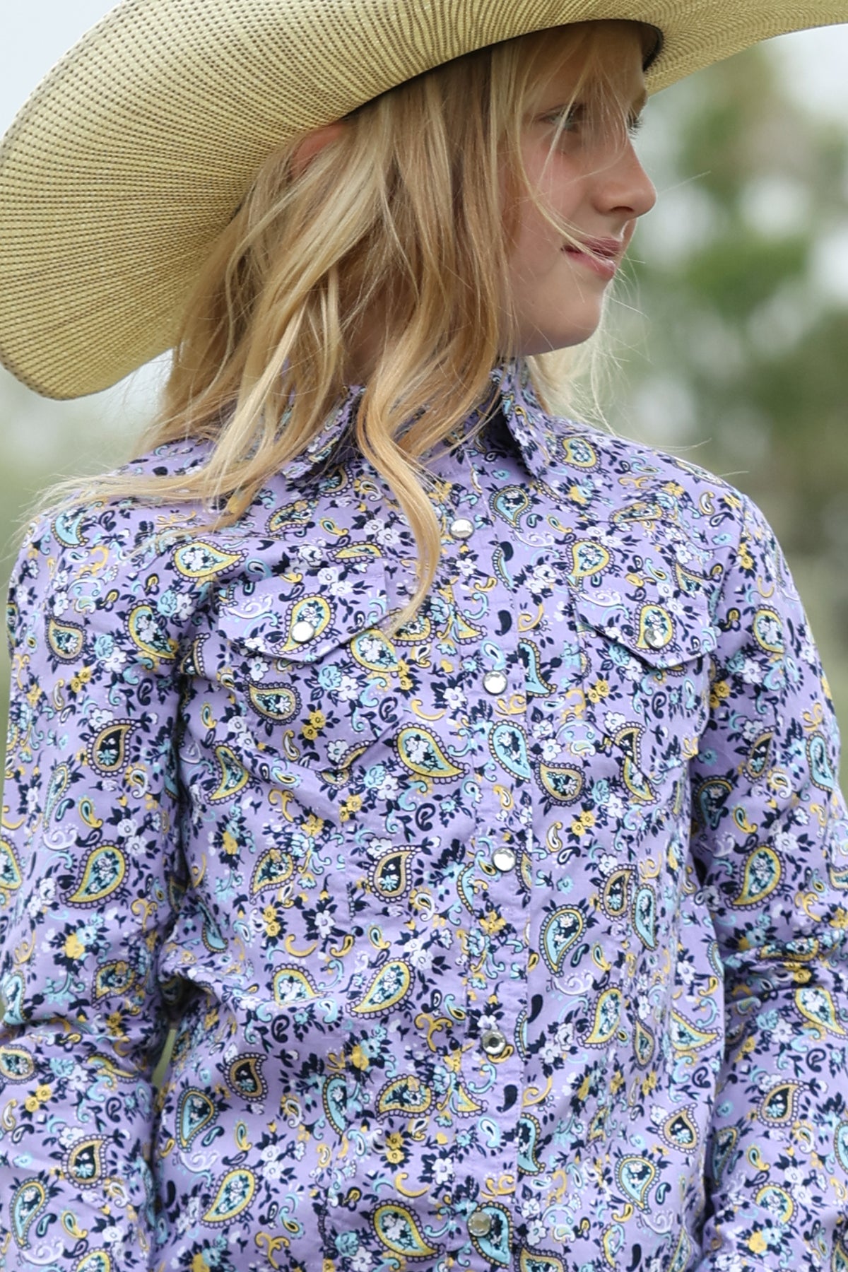 Girl's Cruel Girl Long Sleeve Lilac Button Up