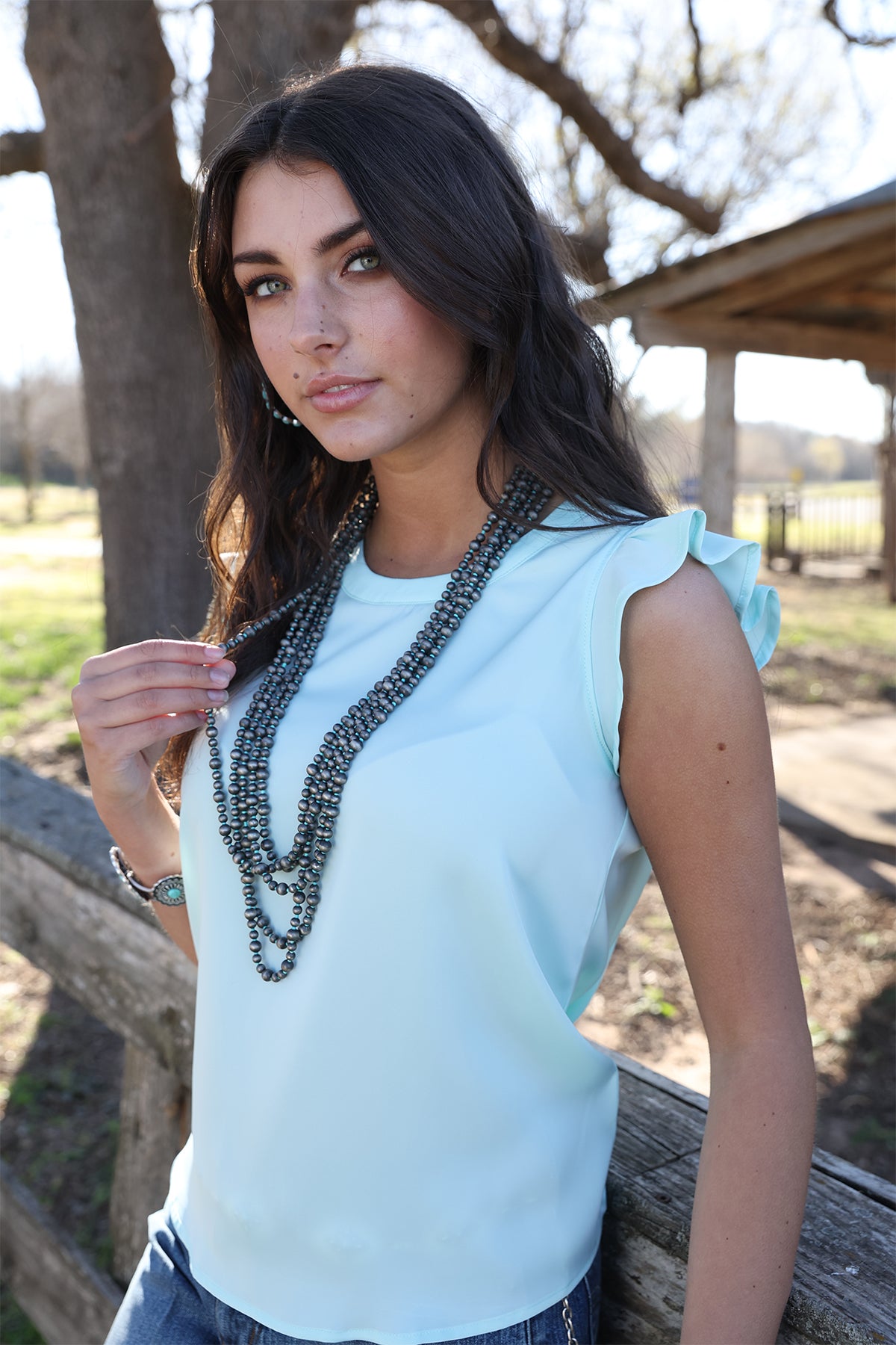 Women's Light Blue Blouse -4001