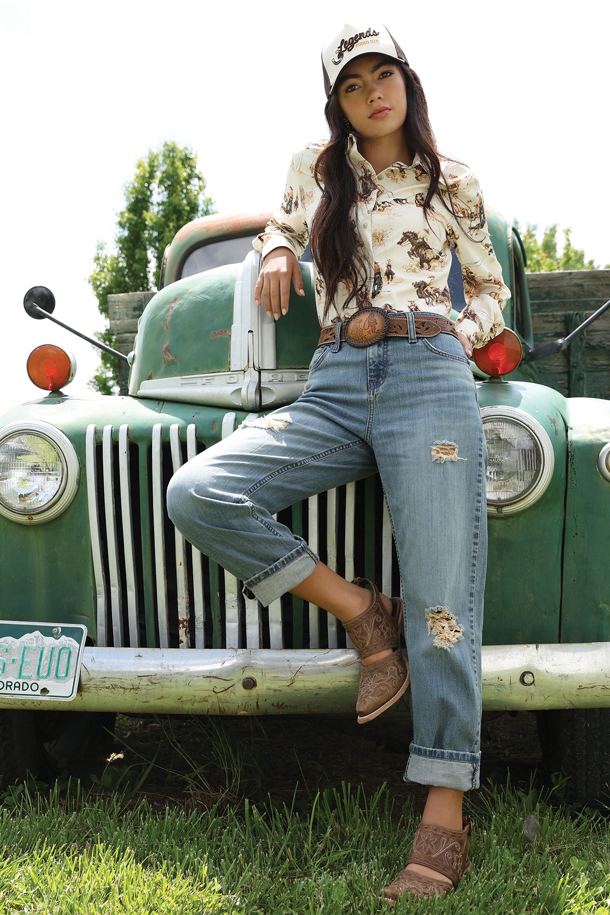 Women's Cruel Girl Long Sleeve Cream Button Up
