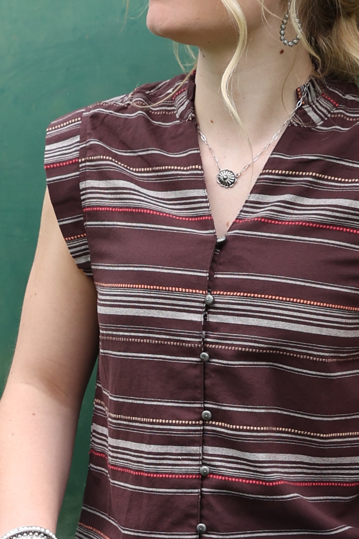 Women's Cruel Girl Short Sleeve Brown Blouse