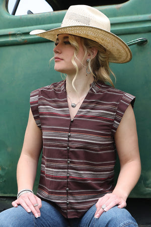 Women's Cruel Girl Short Sleeve Brown Blouse
