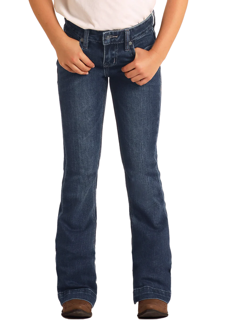 Girls Dark Vintage Trousers