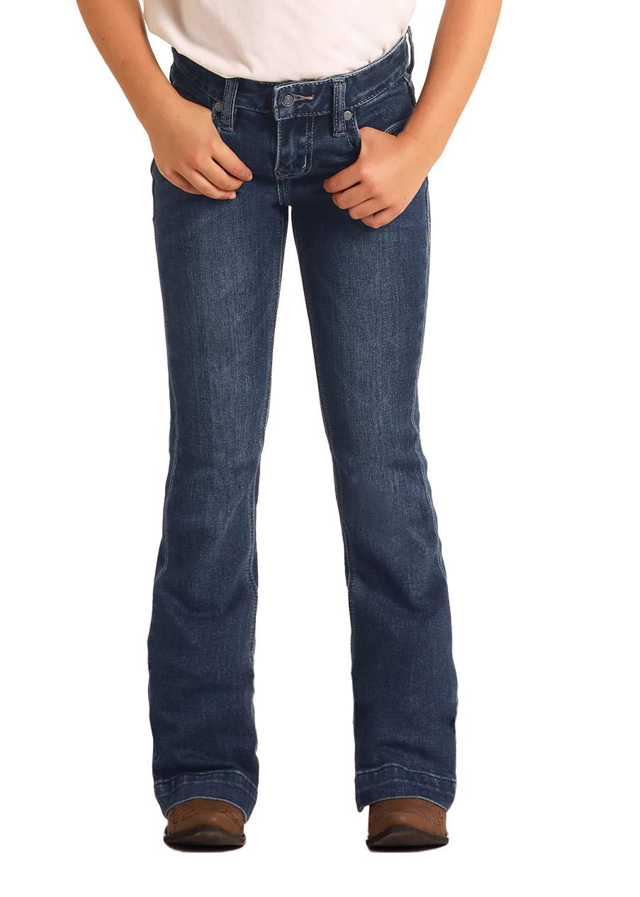 Girls Dark Vintage Trousers