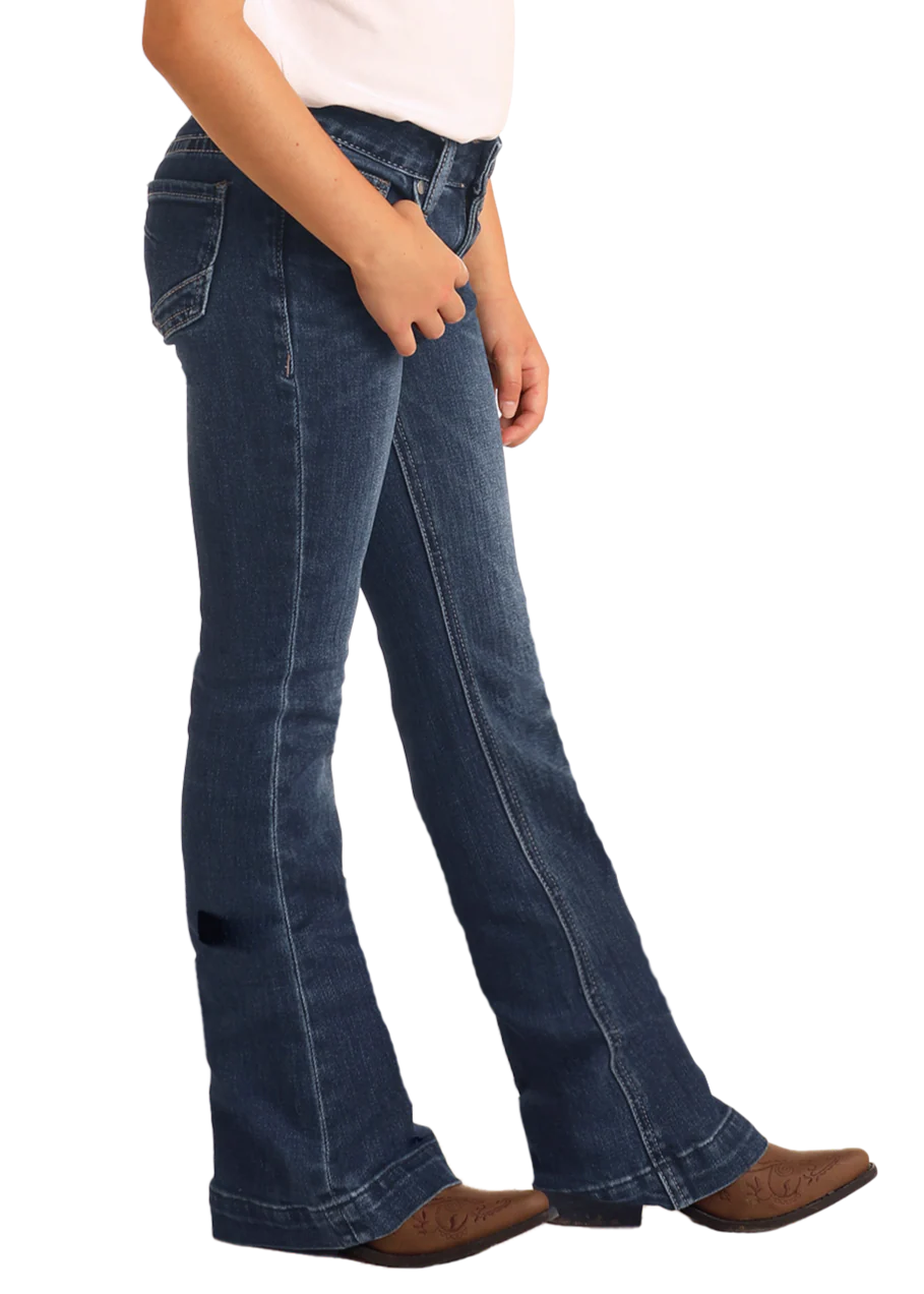 Girls Dark Vintage Trousers