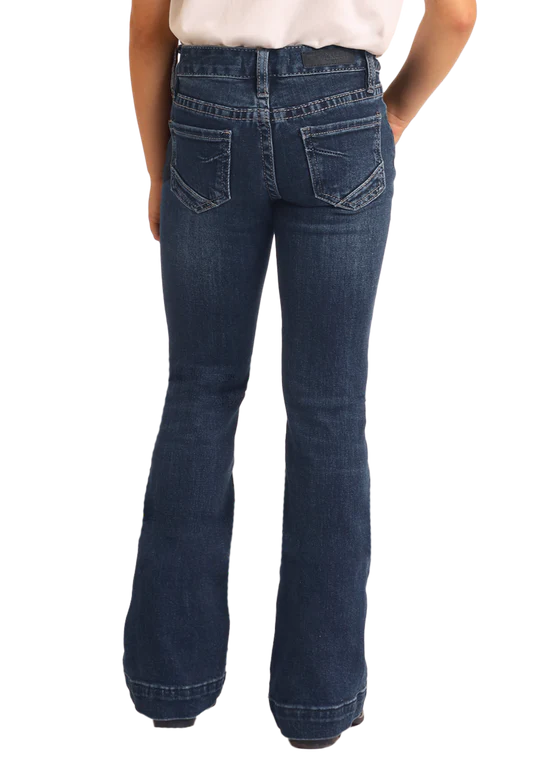 Girls Dark Vintage Trousers