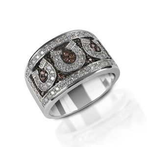 Kelly Herd Pave horseshoe ring- Sterling Silver