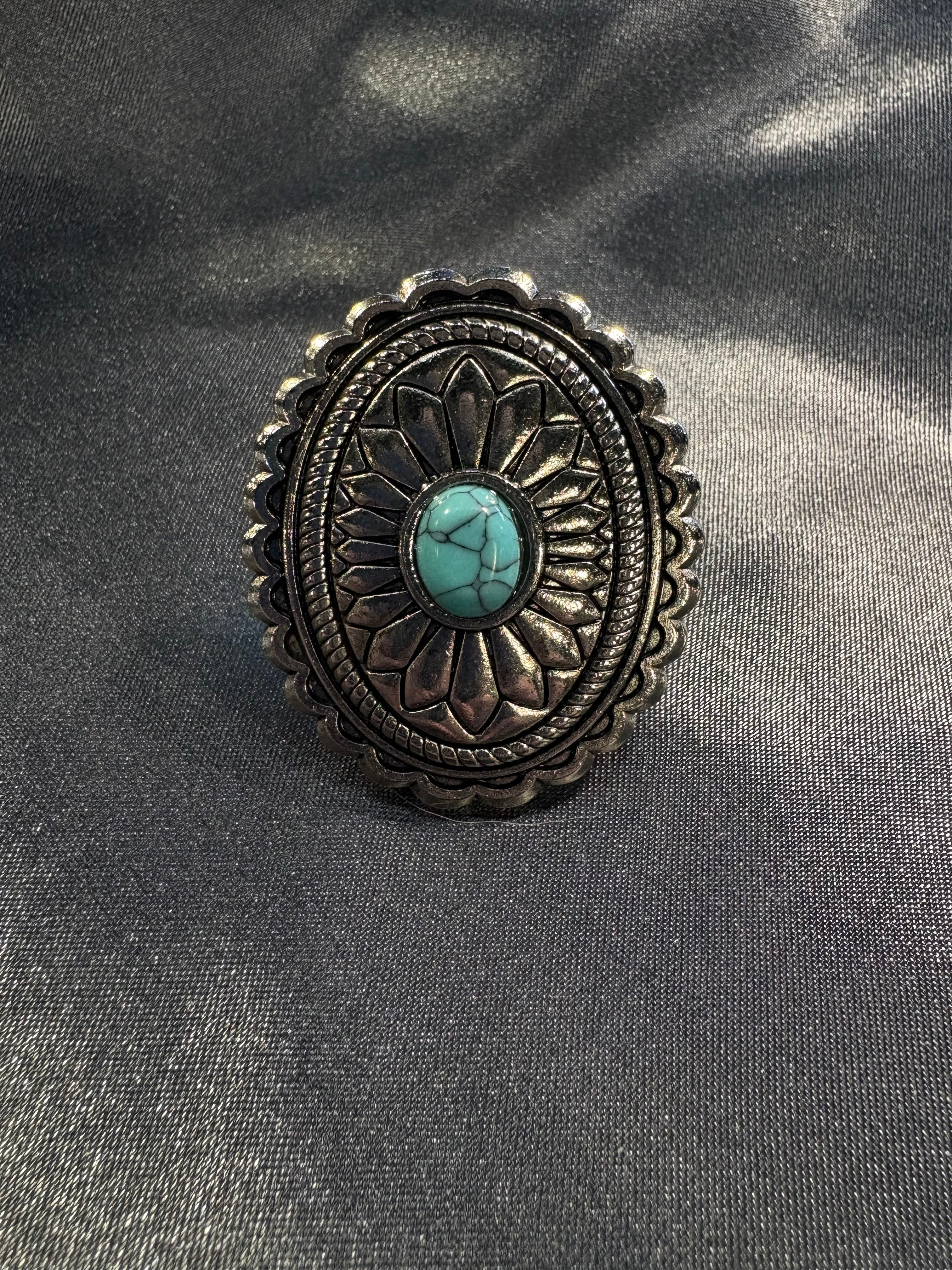 Turquoise stone Oval Slider