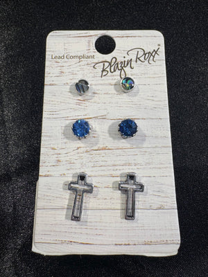 Cross Stud Multi Set Earrings