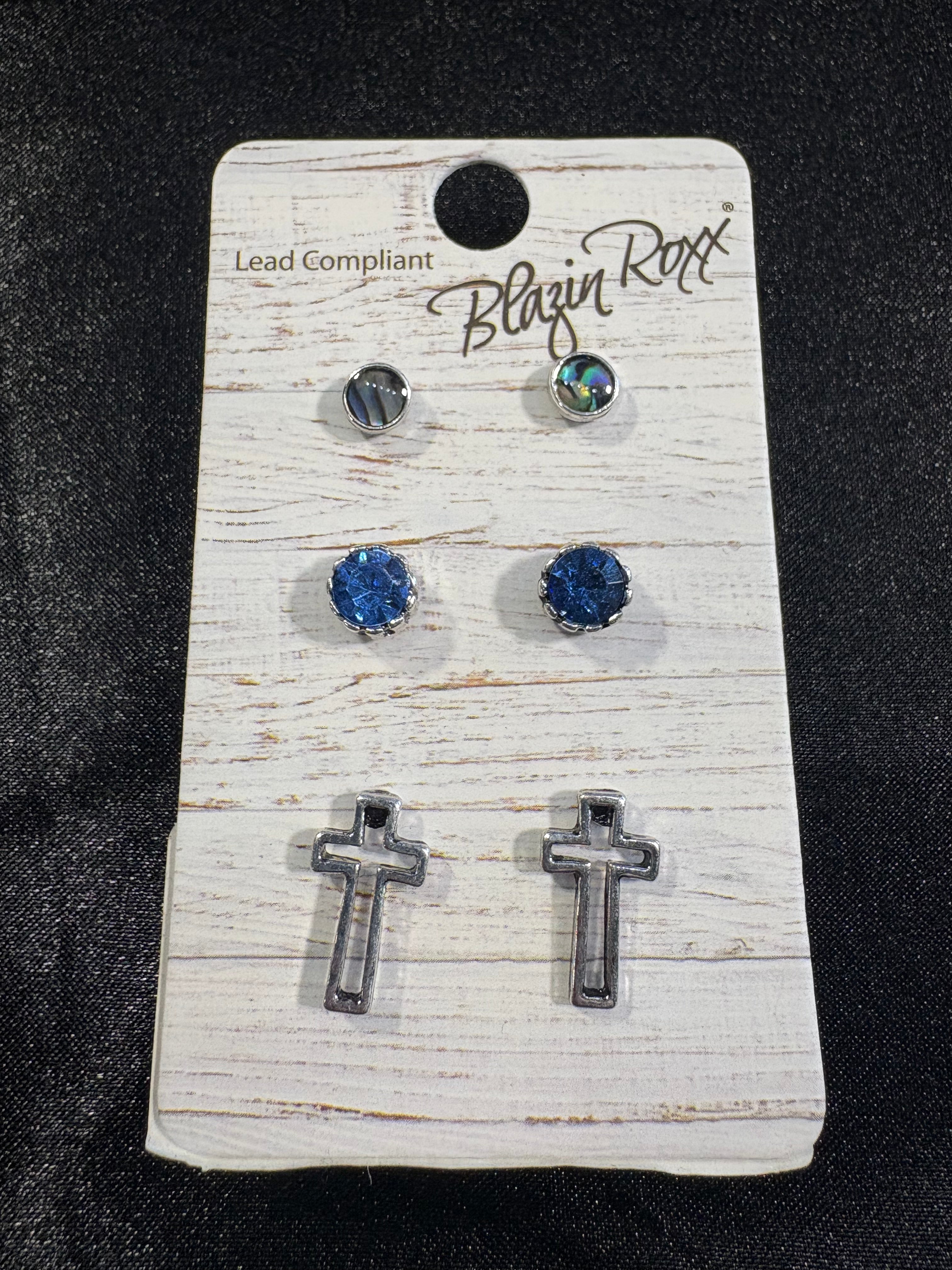 Cross Stud Multi Set Earrings