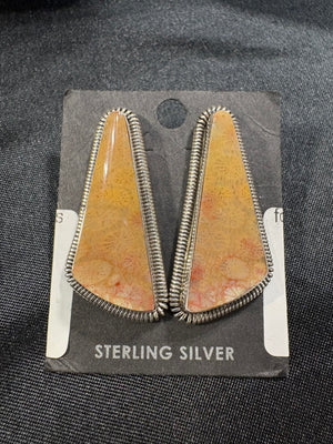 fossilized Coral Post Earrings