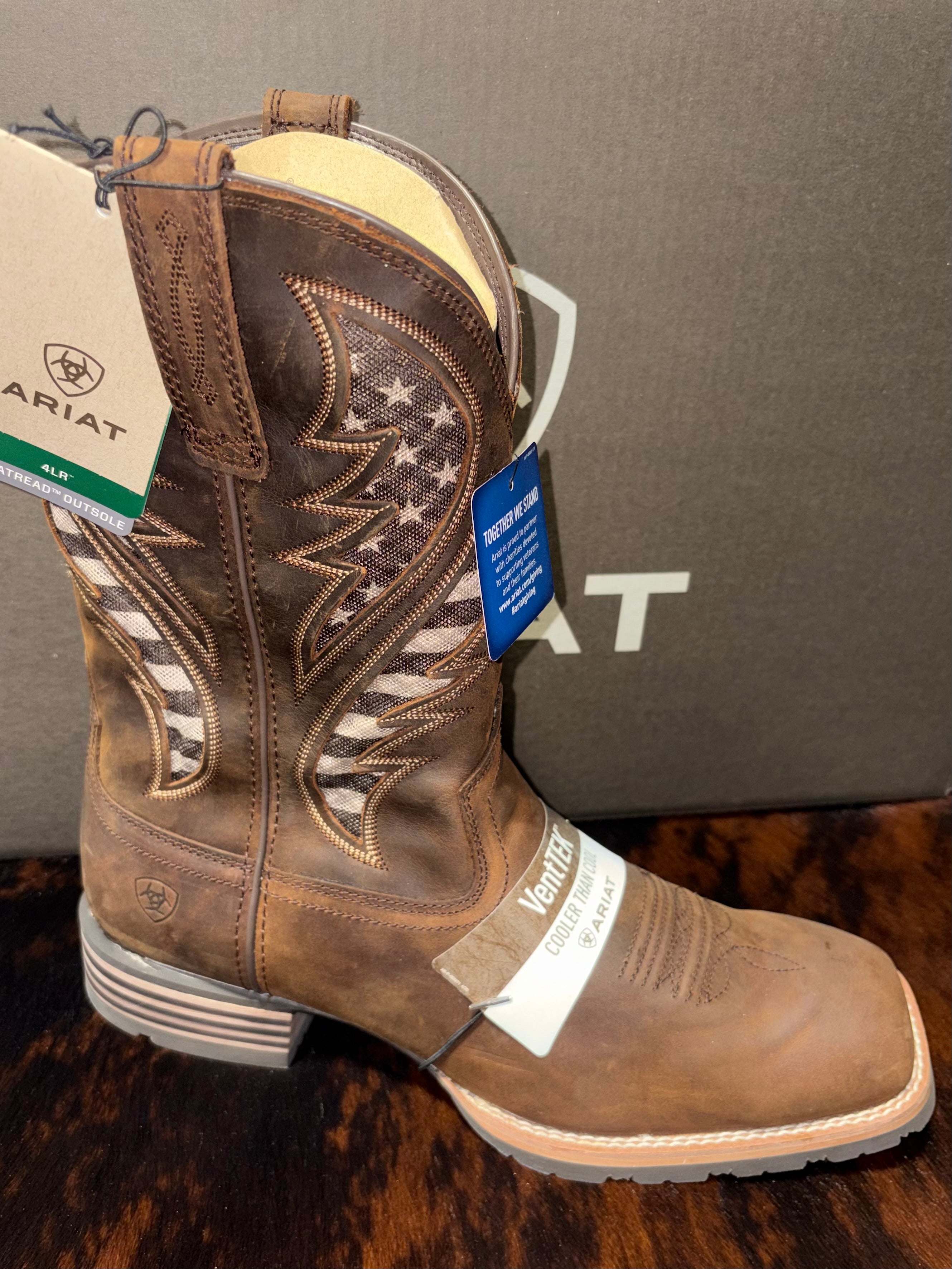 Ariat MENS HYBRID VENTTEK DSTSD BRN/US FLG