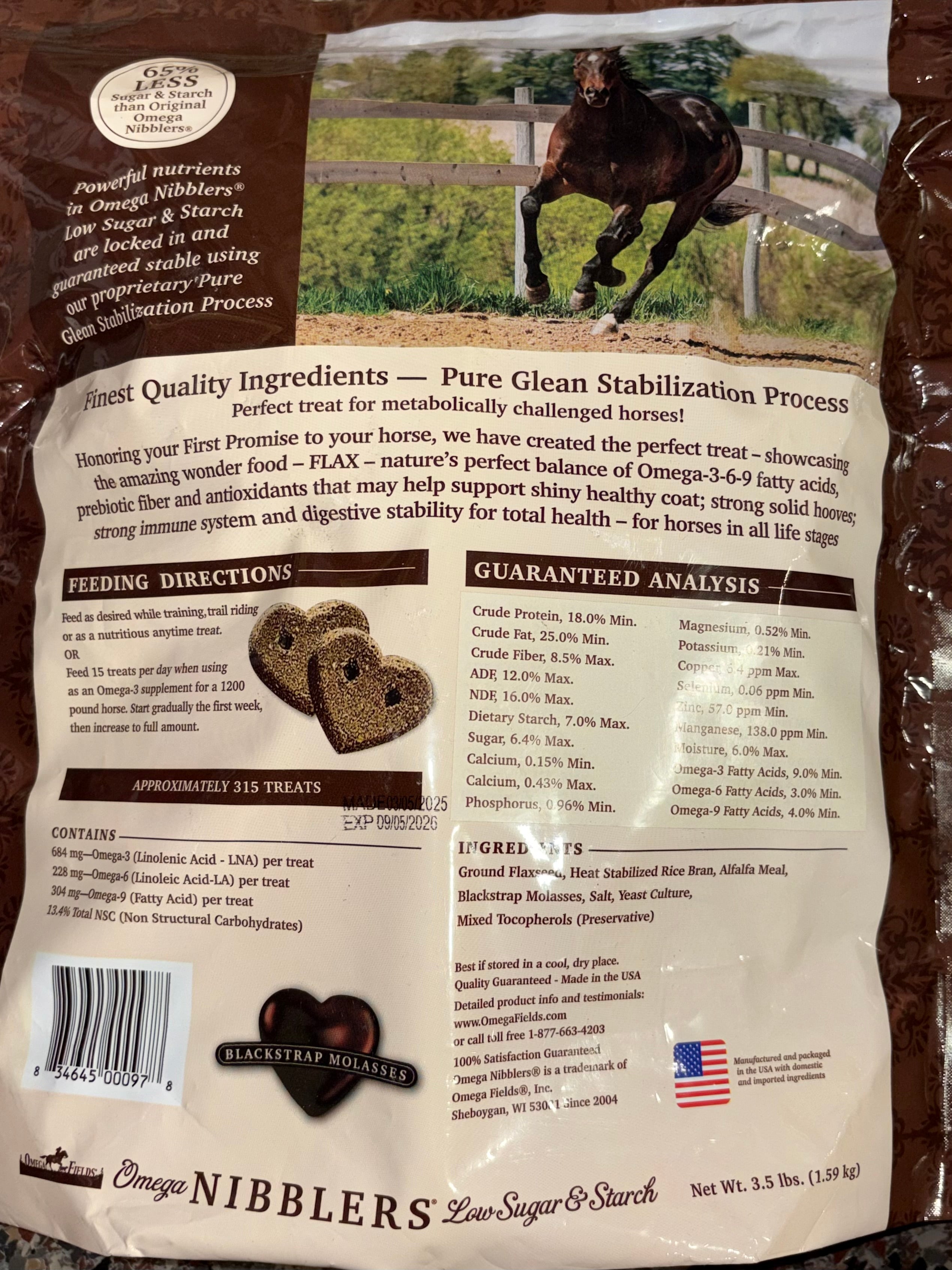 Omega Nibblers Low Sugar/Starch Molasses (Expires 04/04/26)