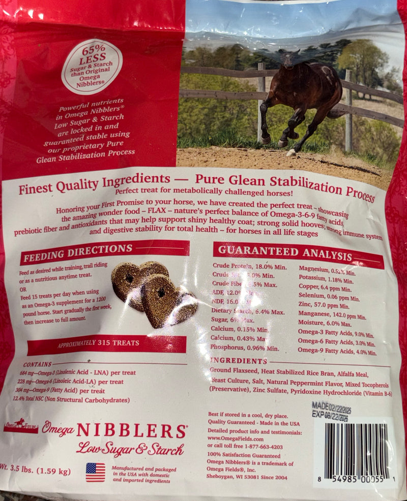 Omega Nibblers Low Sugar/Starch Peppermint (Expires 06/03/26)