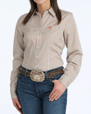 Women's Long Sleeve Stripe Multi-4266