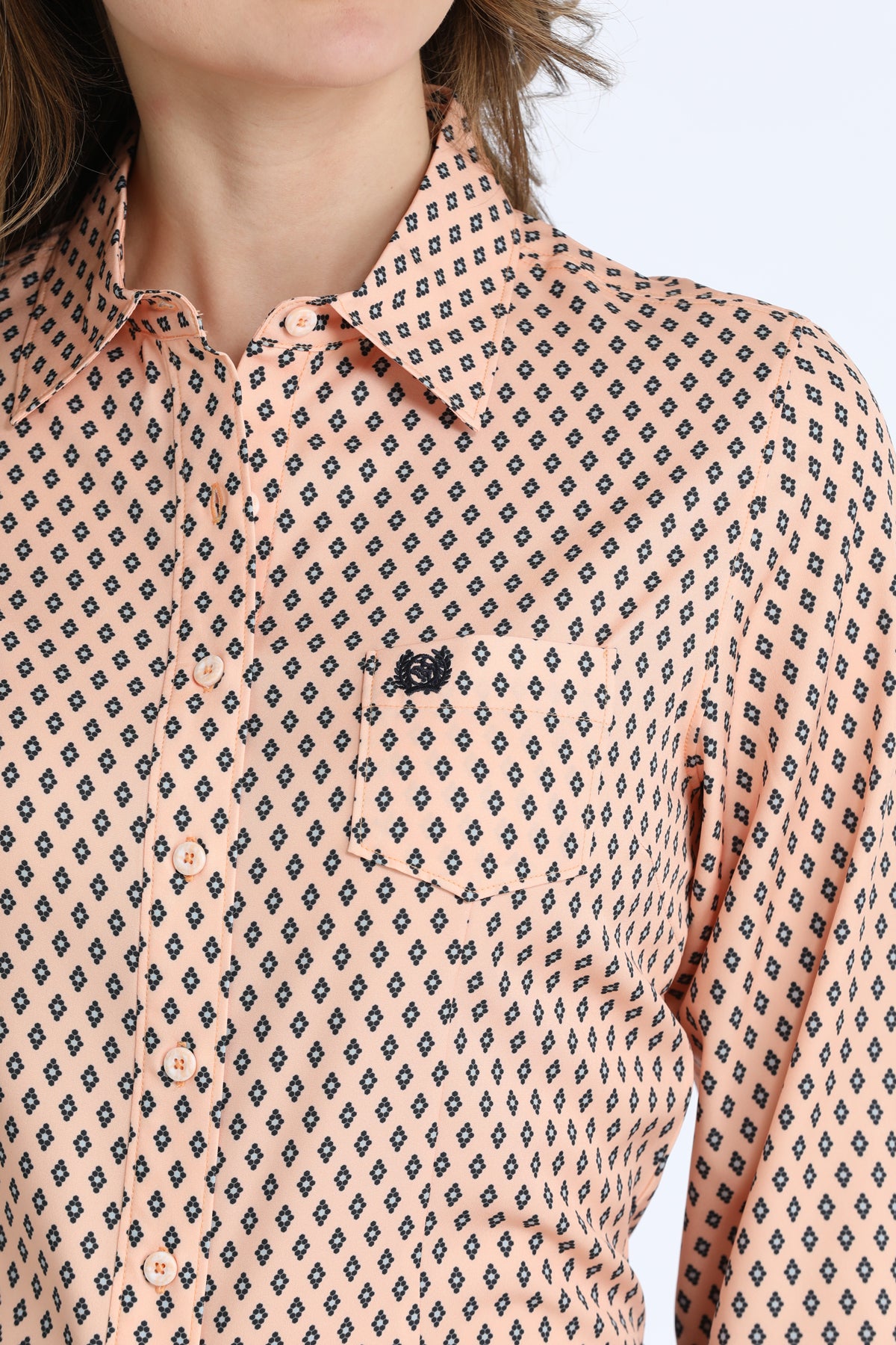 Women's Arena Flex Long Sleeve Peach Shirt-4270