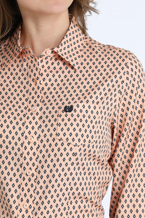 Women's Arena Flex Long Sleeve Peach Shirt-4270