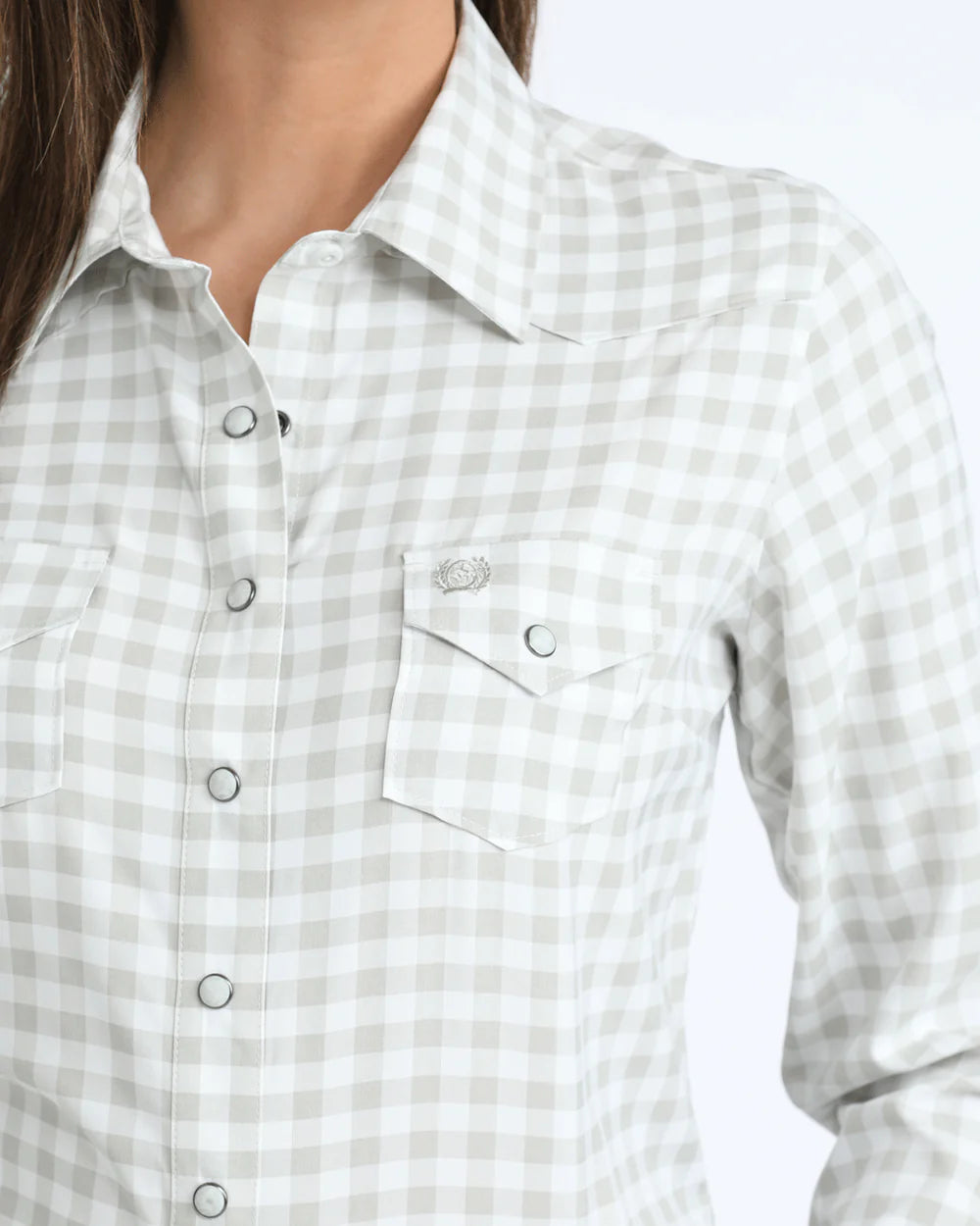 Women's Long Sleeve Arena Flex Plaid white/grey-6005