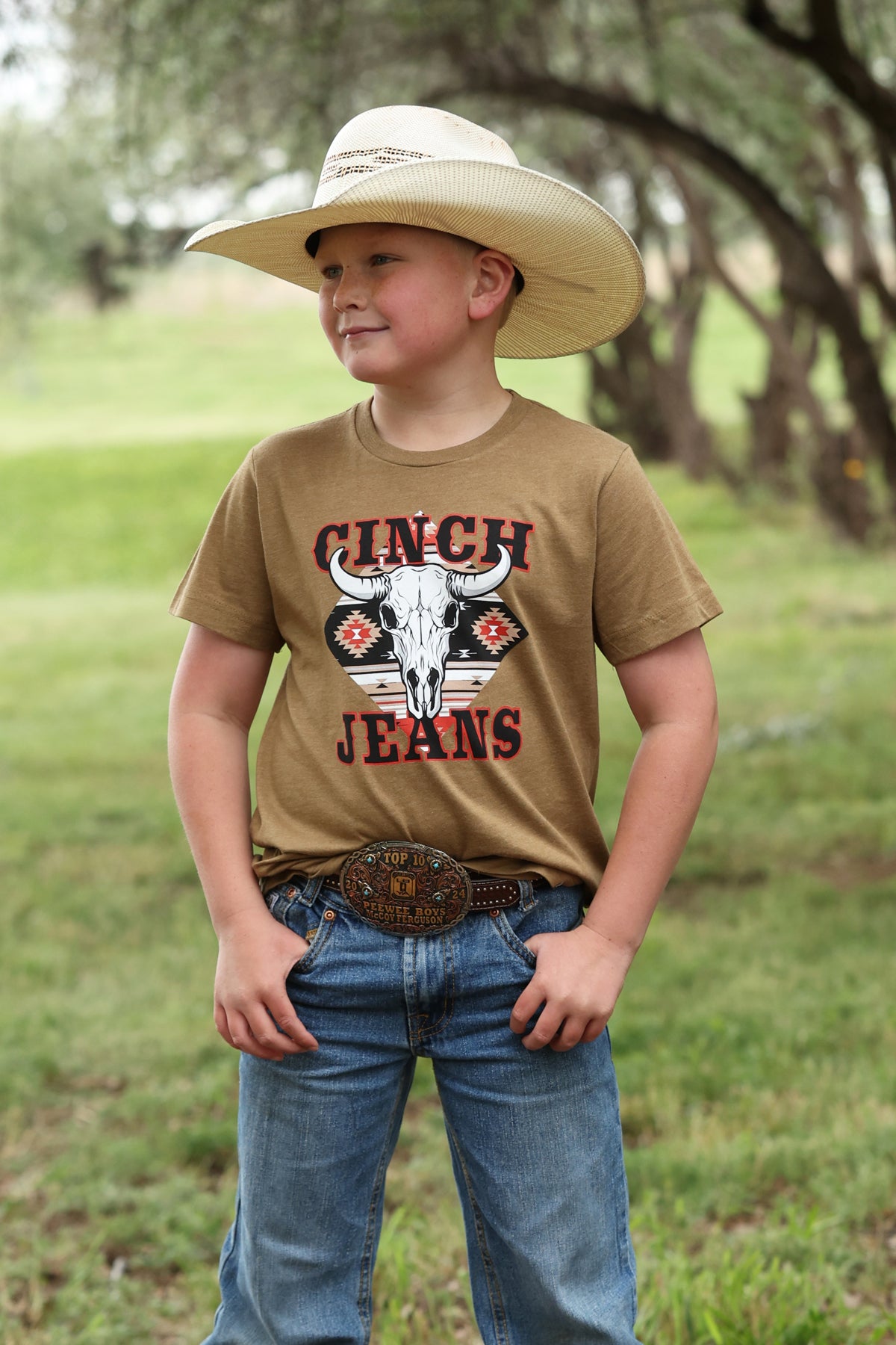 Boy's Short Sleeve Brown Tee-0182
