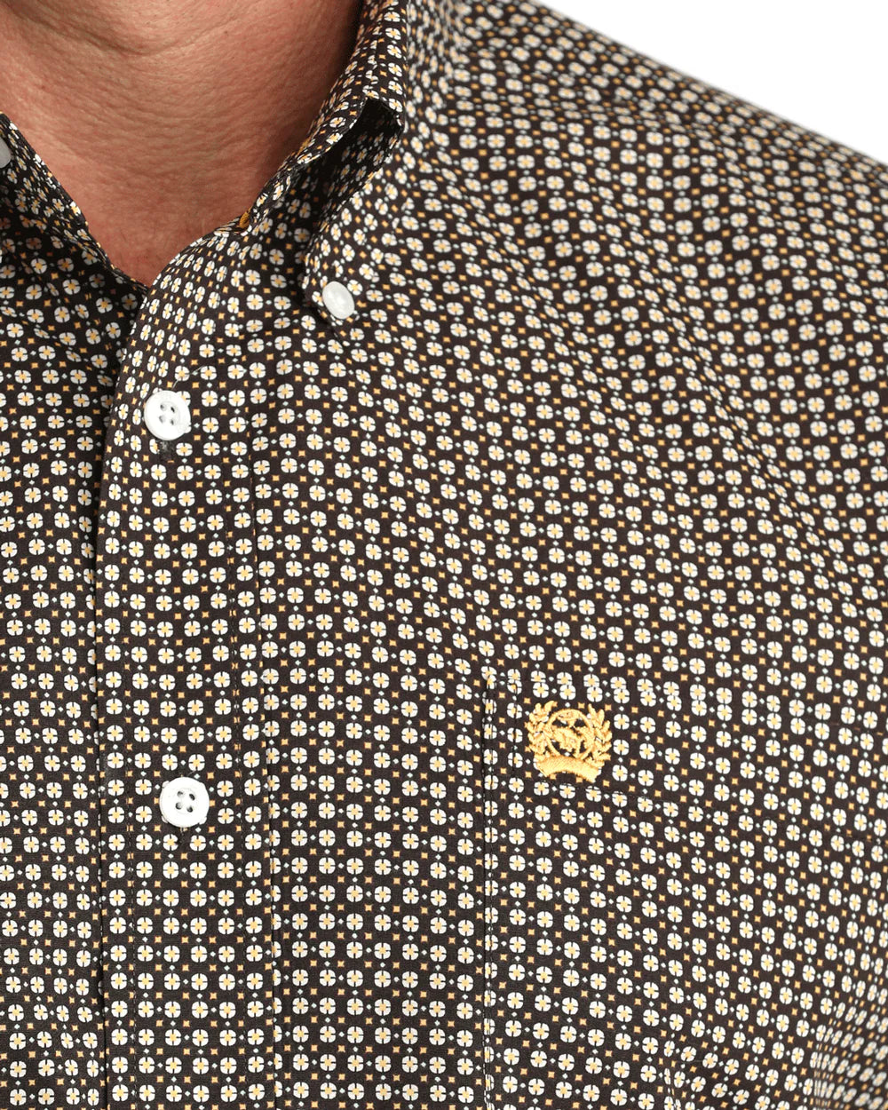 Men's Long Sleeve Brown Print-6066