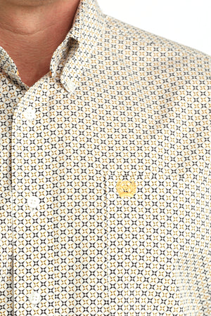 Mens Long Sleeve White Print- 6069