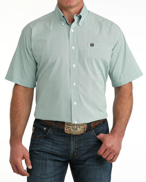 Men's Short Sleeve Blue Print-1512