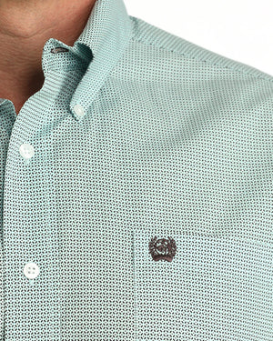 Men's Short Sleeve Blue Print-1512