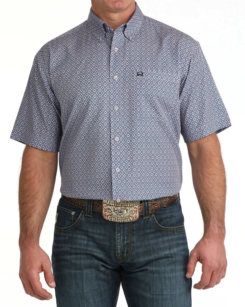 Men's Short Sleeve Arena Flex Lilac Print-4161