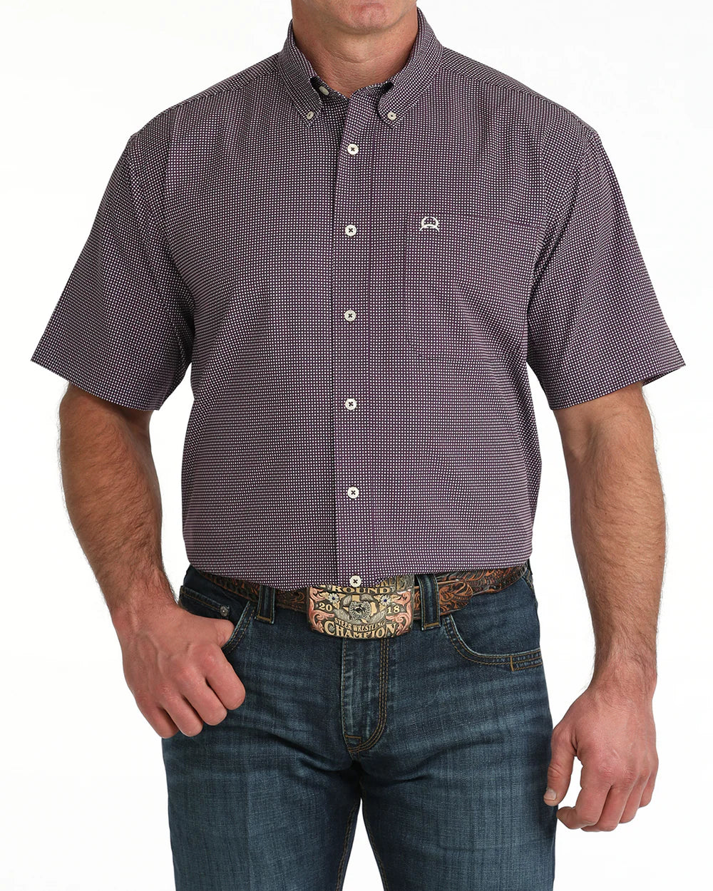 Men's Short Sleeve Arena Flex Purple Print-4162