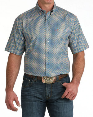 Men's Short Sleeve Arena Flex Blue Print-4165