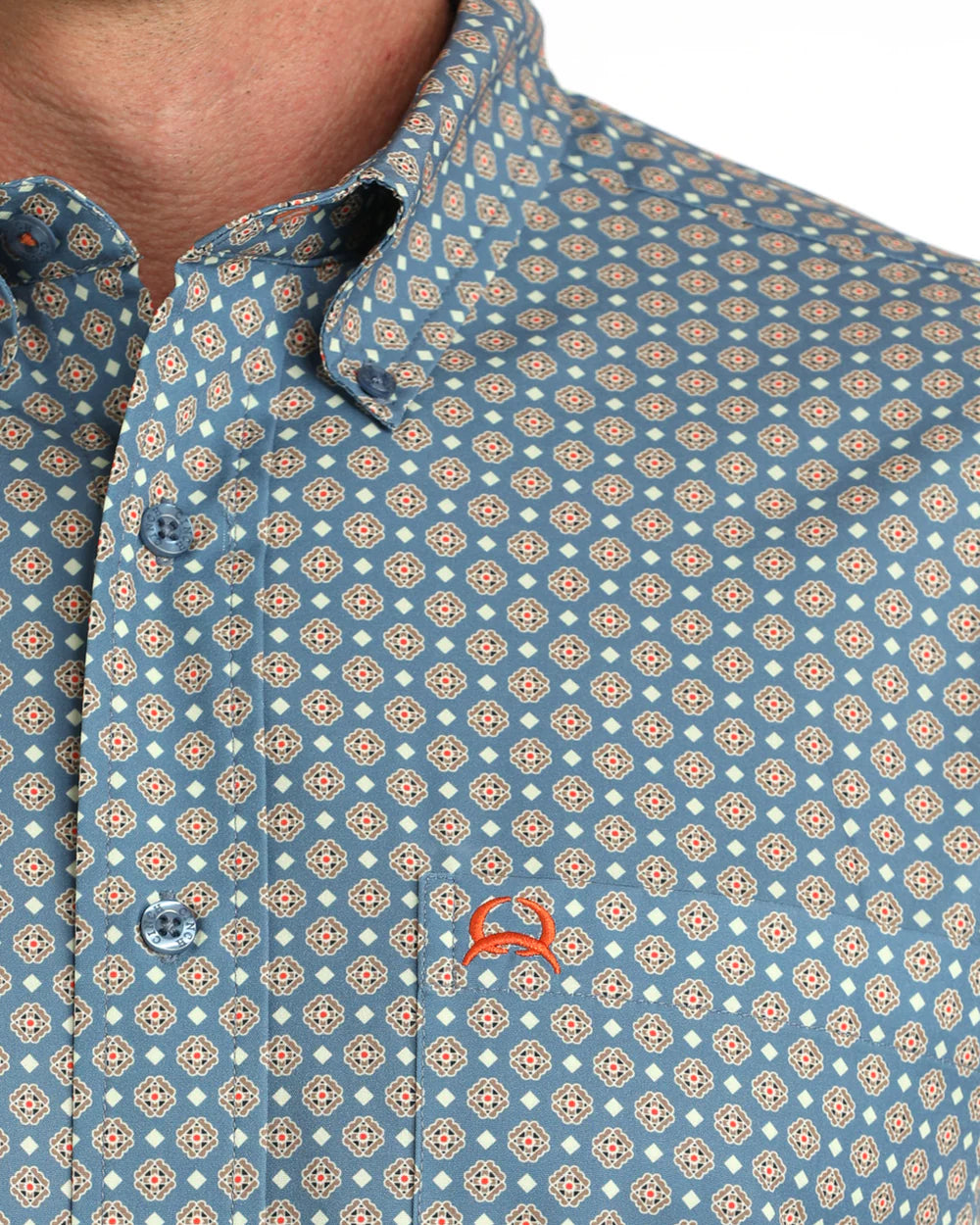 Men's Short Sleeve Arena Flex Blue Print-4165